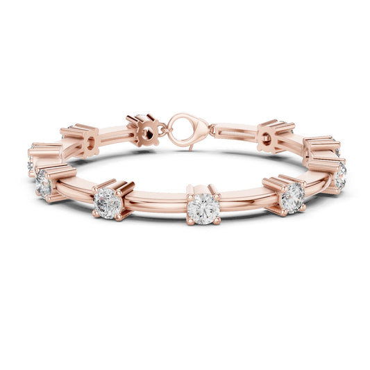 Round Tennis Lab Grown Diamond Bracelet