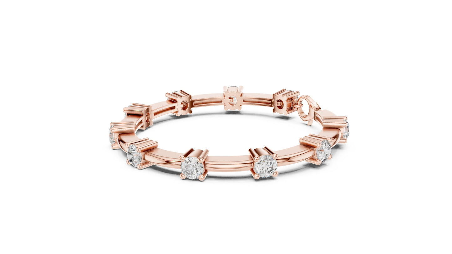 Round Tennis Lab Grown Diamond Bracelet