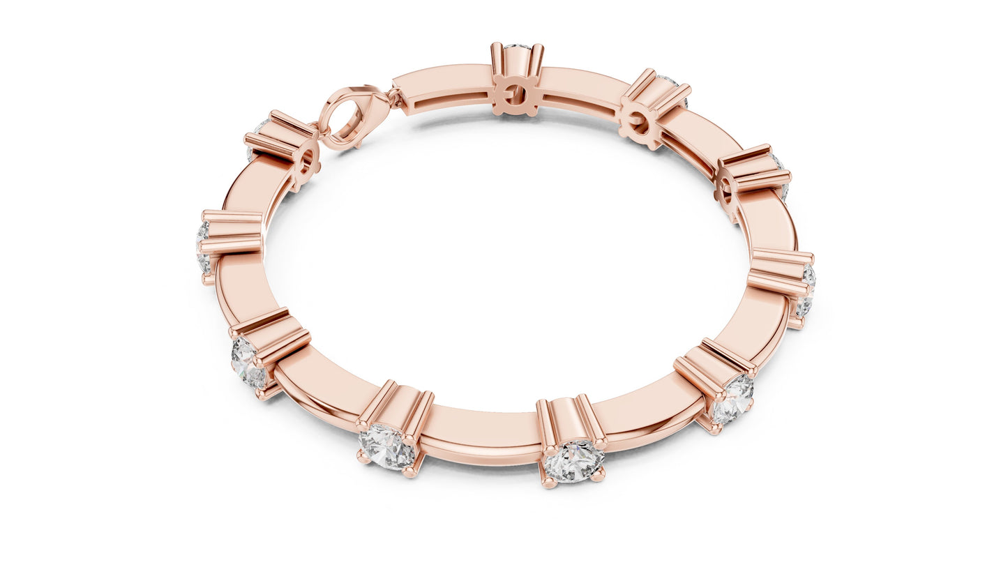 Round Tennis Lab Grown Diamond Bracelet