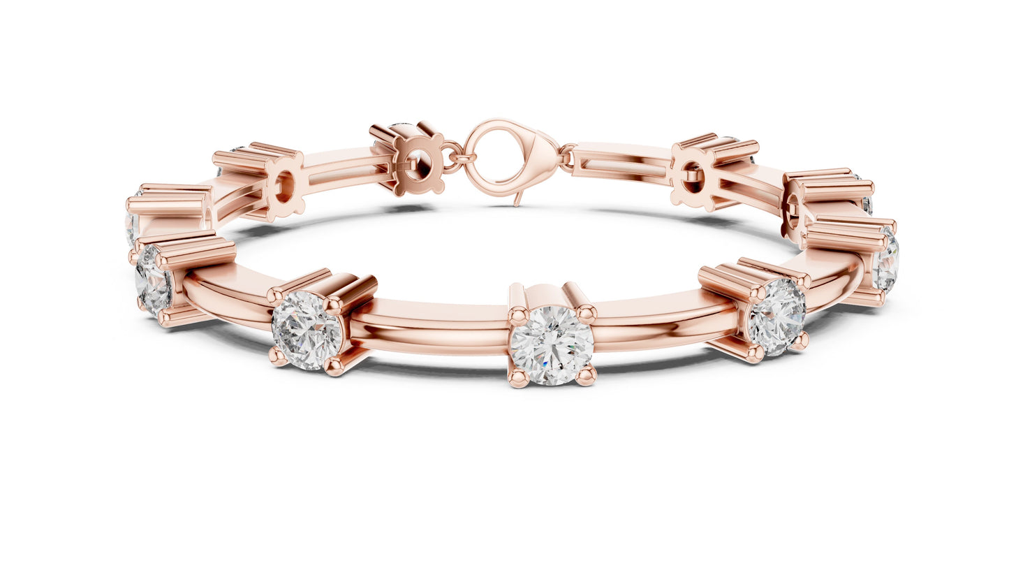 Round Tennis Lab Grown Diamond Bracelet