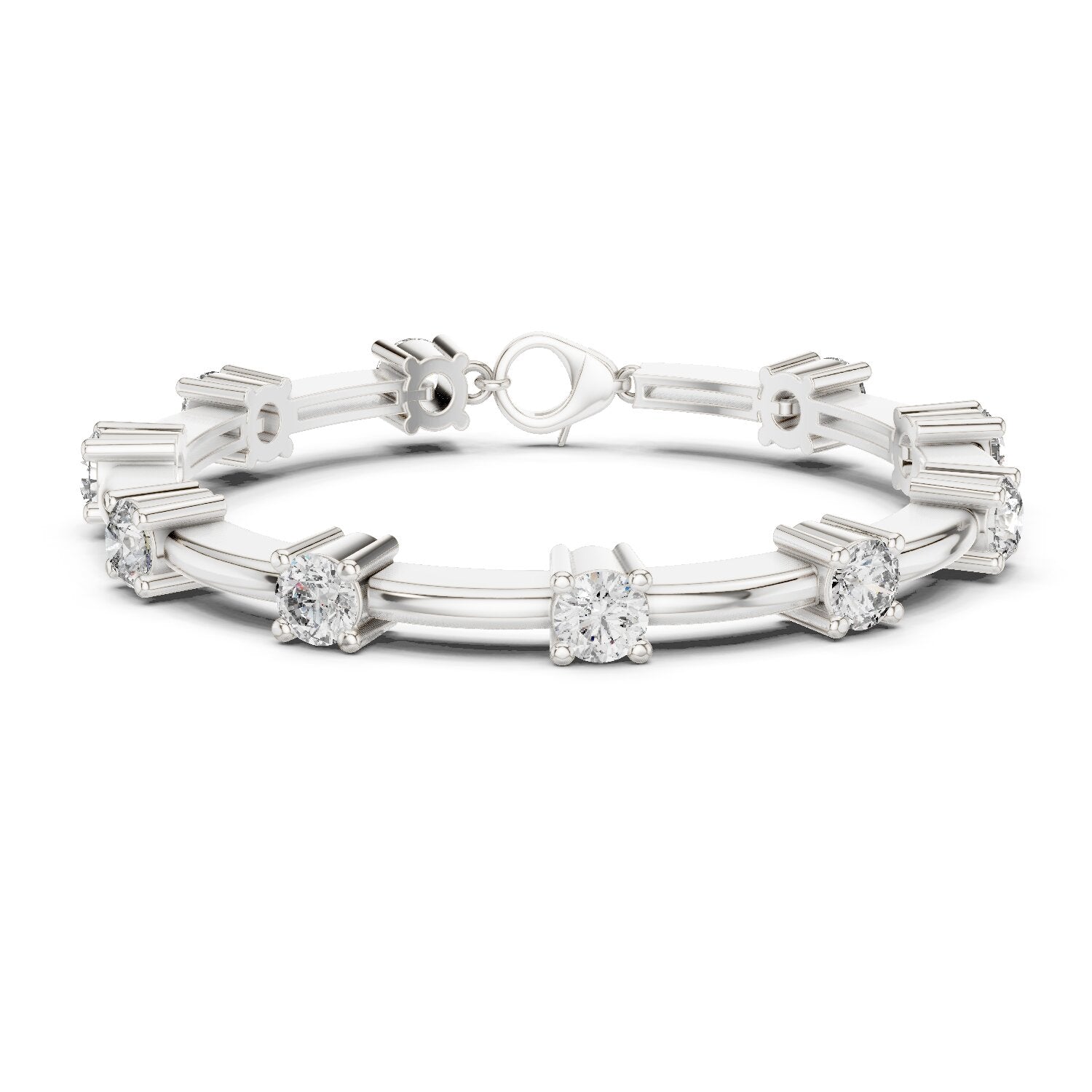 Round Tennis Lab Grown Diamond Bracelet