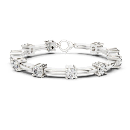 Round Tennis Lab Grown Diamond Bracelet