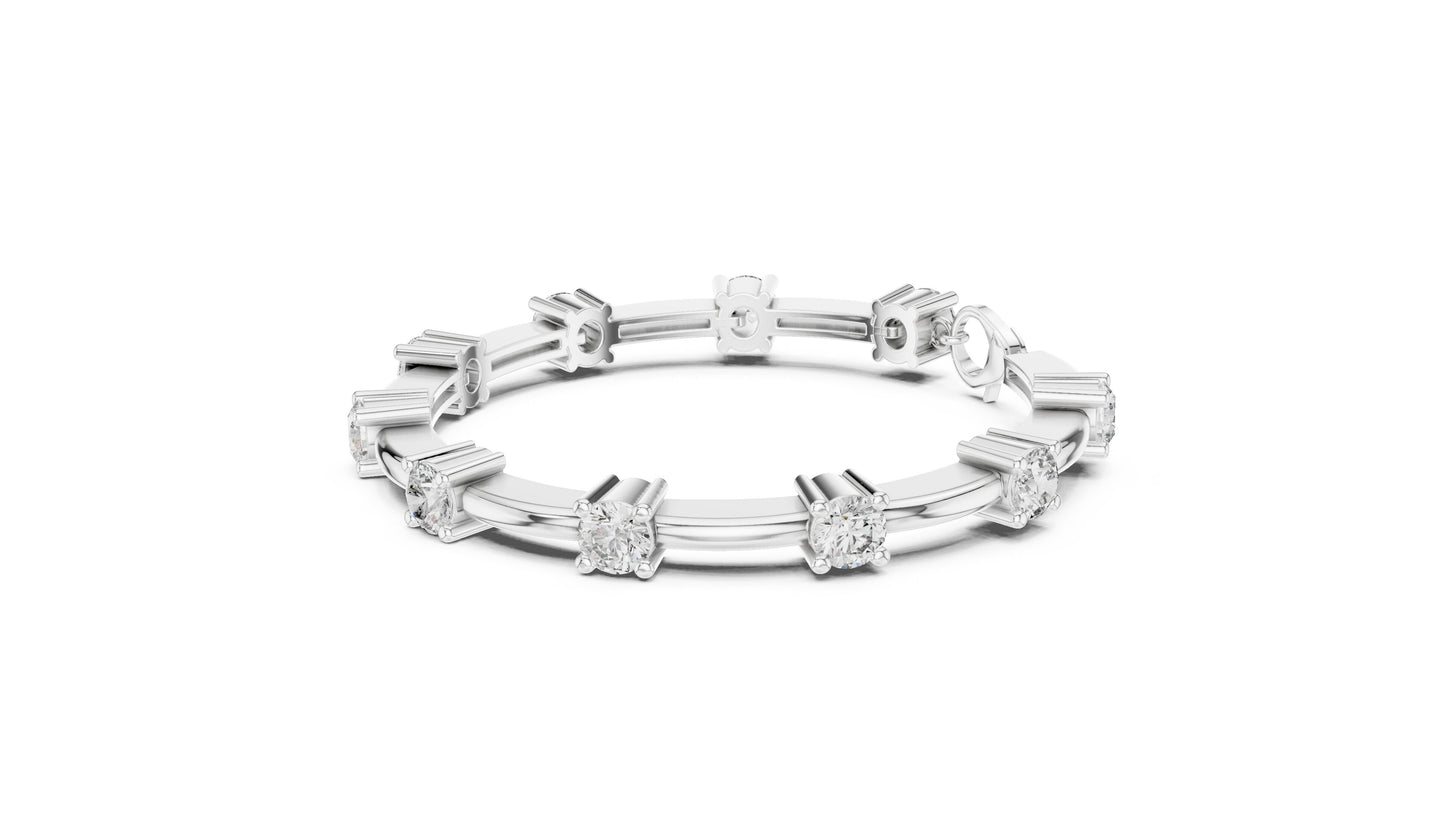 Round Tennis Lab Grown Diamond Bracelet