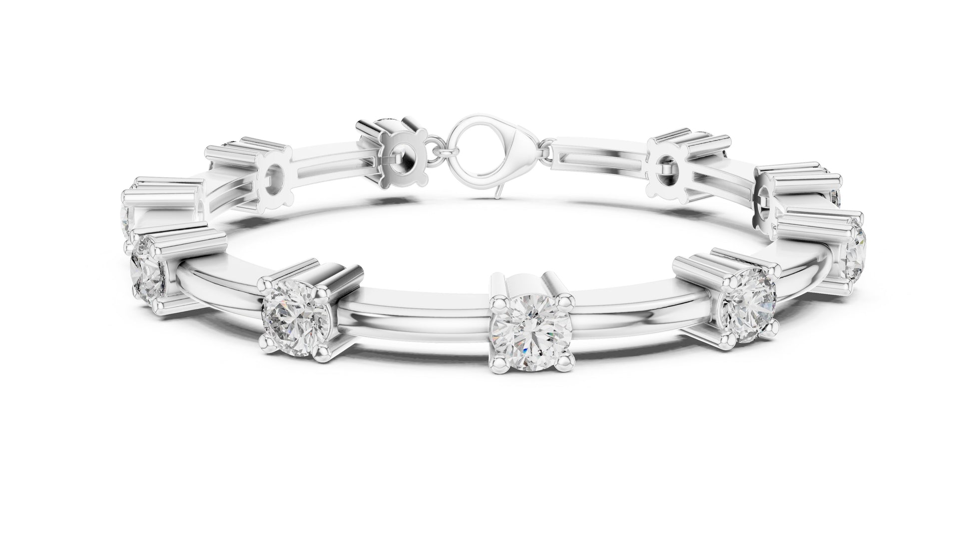 Round Tennis Lab Grown Diamond Bracelet