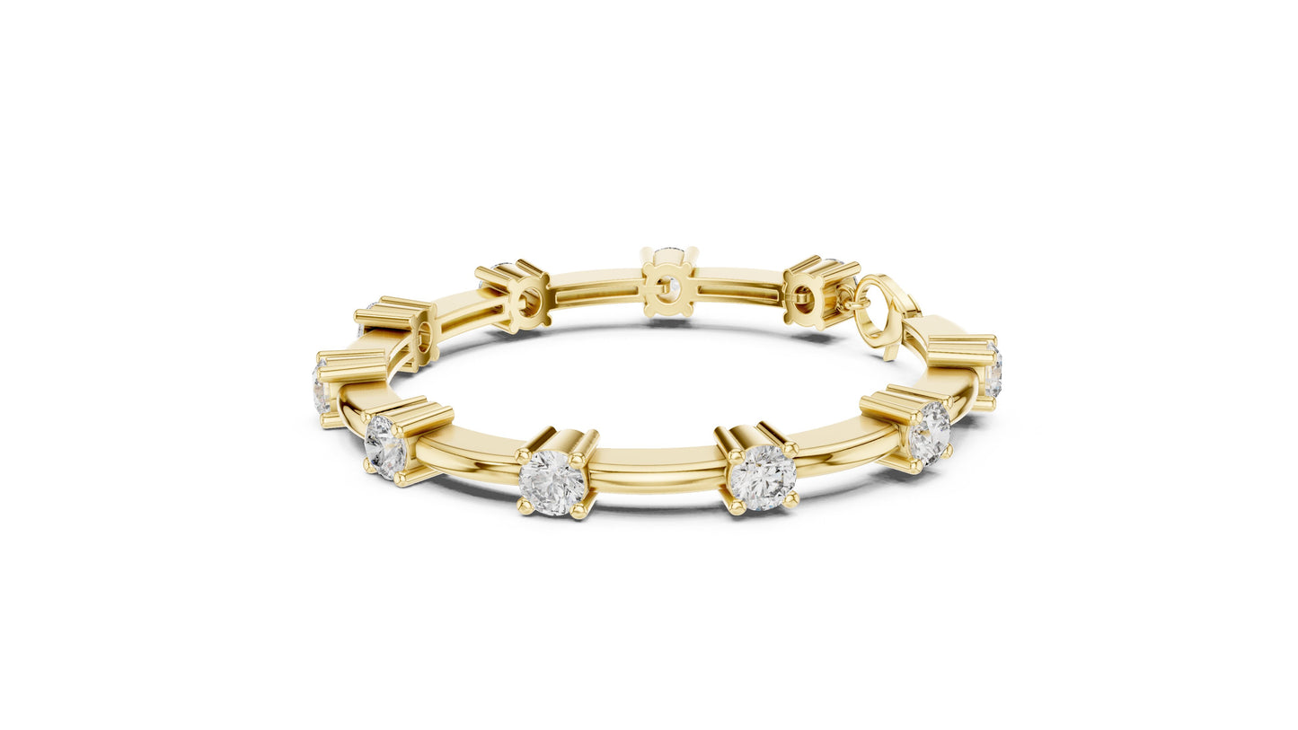 Round Tennis Lab Grown Diamond Bracelet