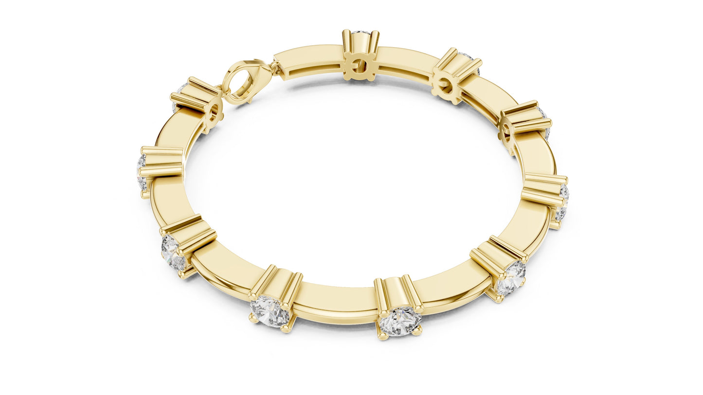 Round Tennis Lab Grown Diamond Bracelet