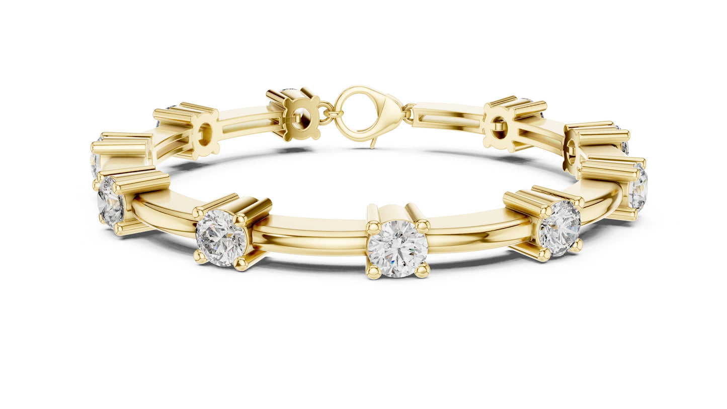 Round Tennis Lab Grown Diamond Bracelet