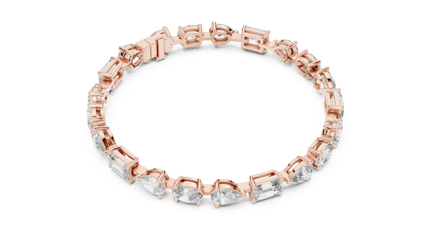 Mixed Shape Lab Grown Diamond Tennis Bracelet