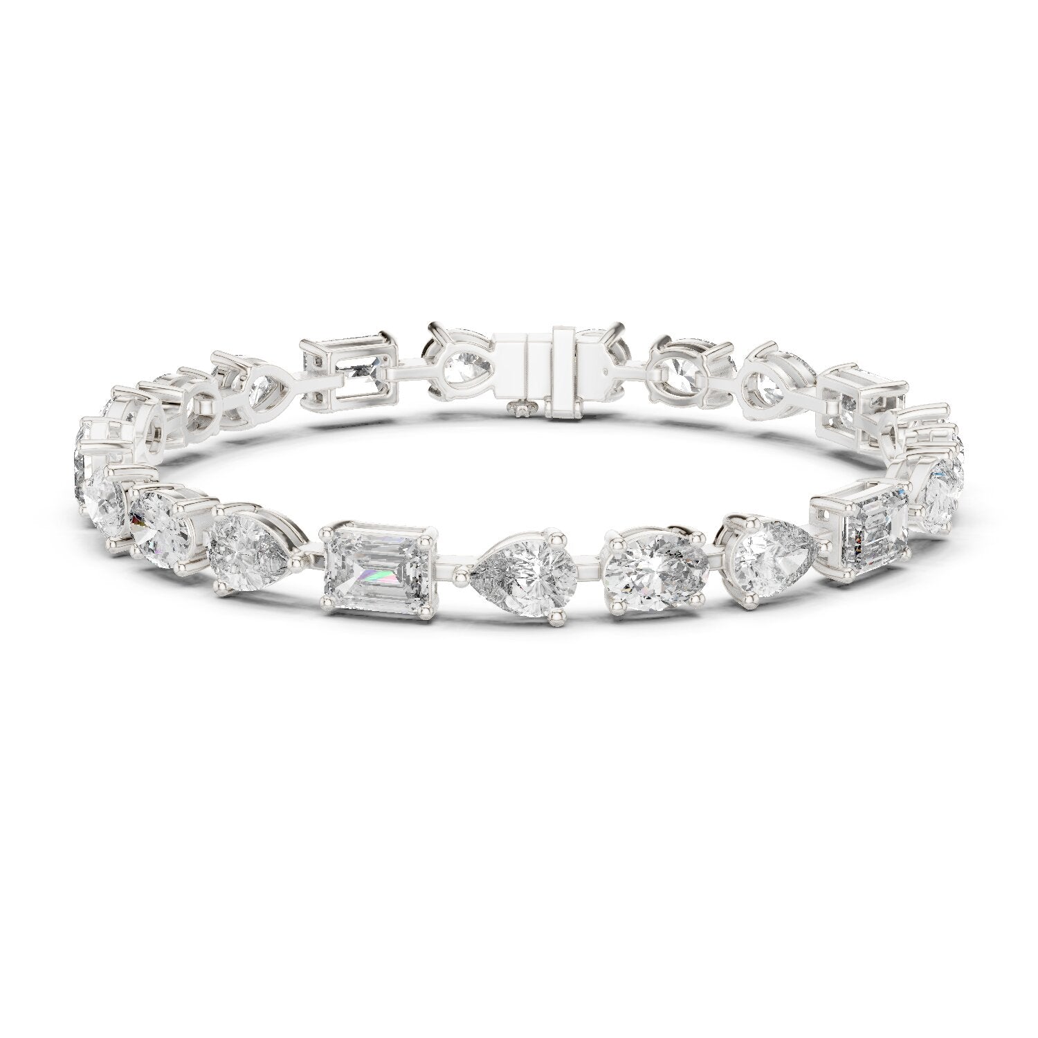 Mixed Shape Lab Grown Diamond Tennis Bracelet