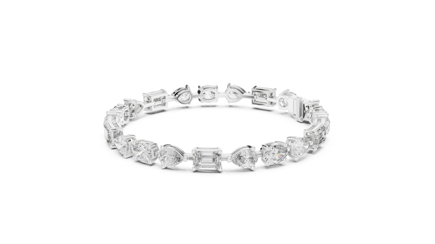 Mixed Shape Lab Grown Diamond Tennis Bracelet