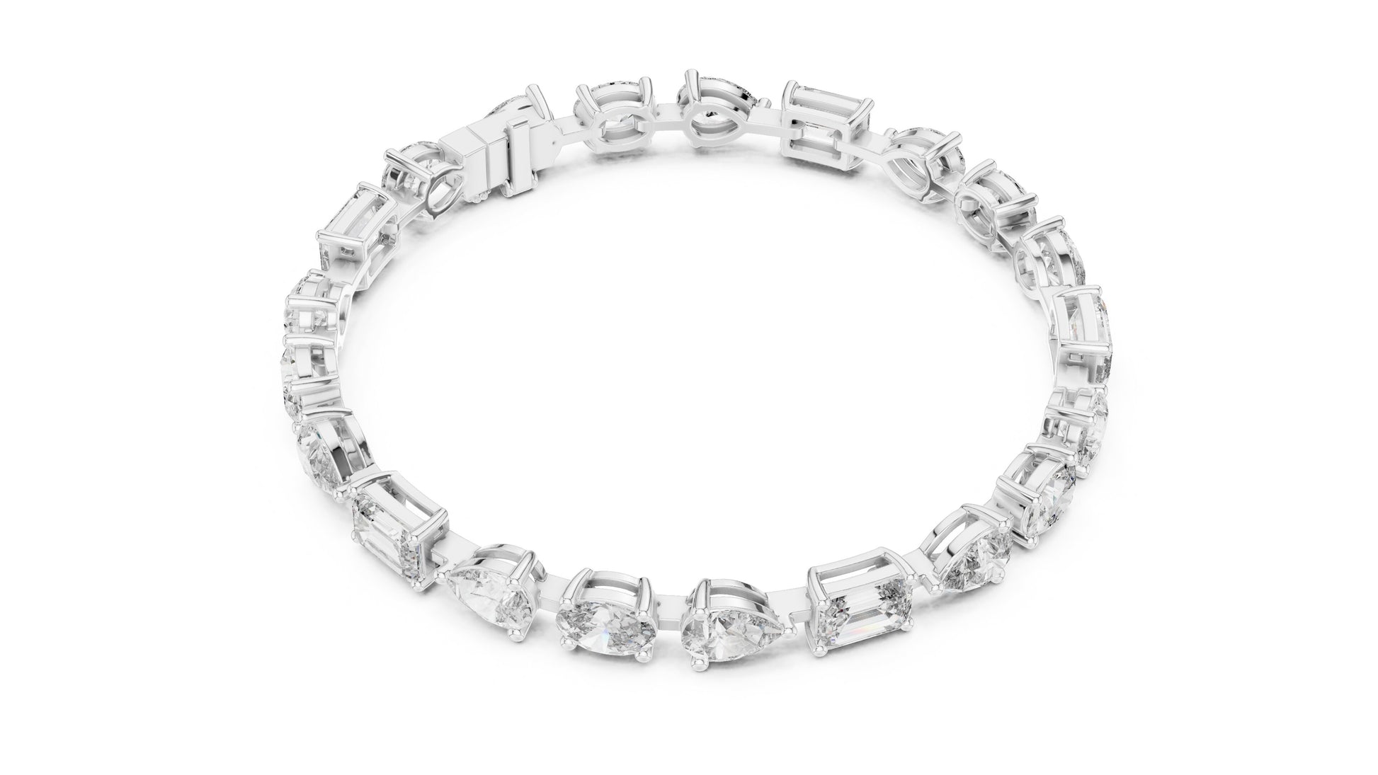 Mixed Shape Lab Grown Diamond Tennis Bracelet