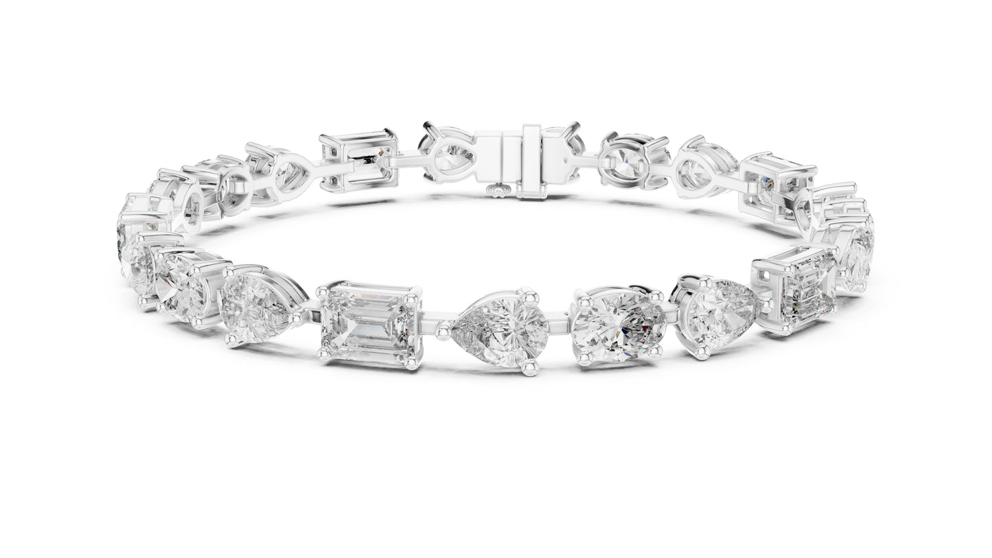 Mixed Shape Lab Grown Diamond Tennis Bracelet