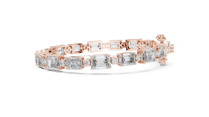 Emerald Tennis Lab Grown Diamond Bracelet