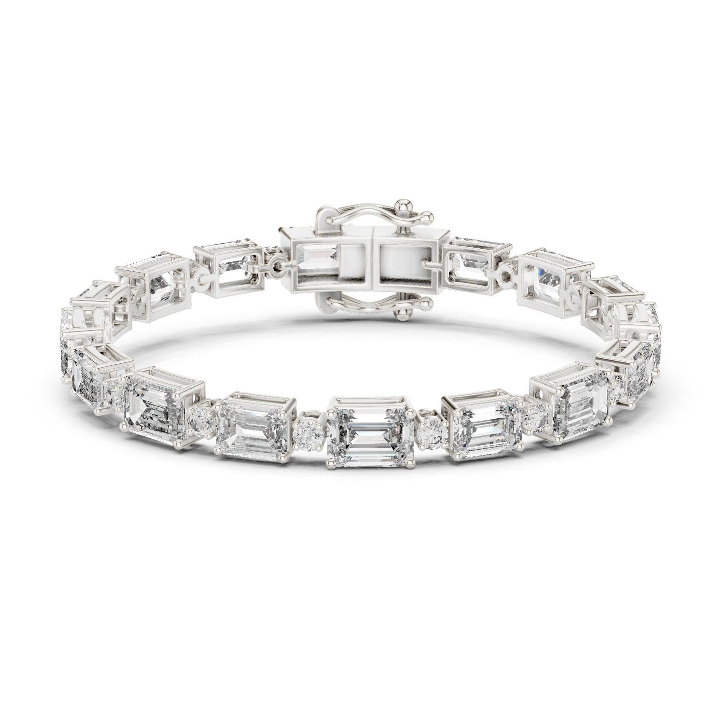 Emerald Tennis Lab Grown Diamond Bracelet