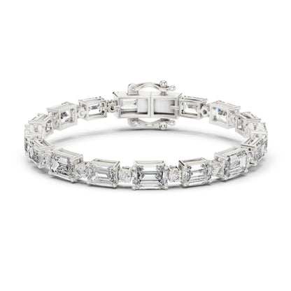 Emerald Tennis Lab Grown Diamond Bracelet