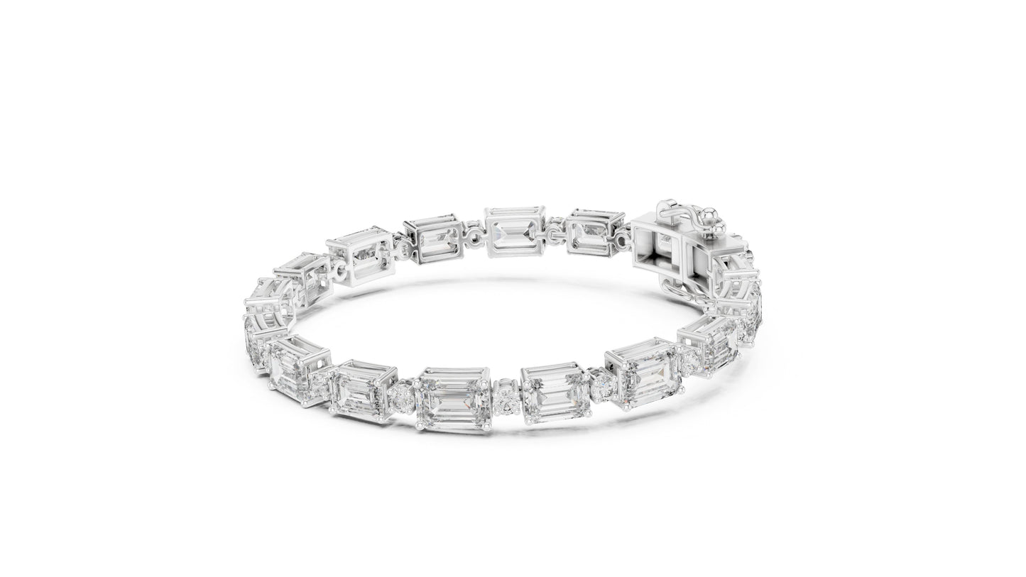 Emerald Tennis Lab Grown Diamond Bracelet