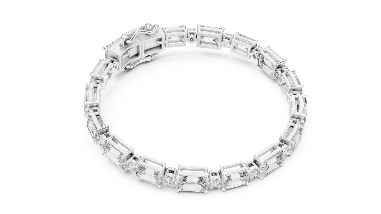 Emerald Tennis Lab Grown Diamond Bracelet