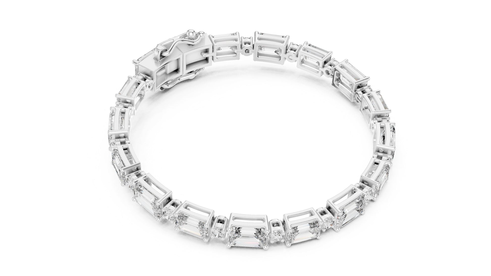 Emerald Tennis Lab Grown Diamond Bracelet