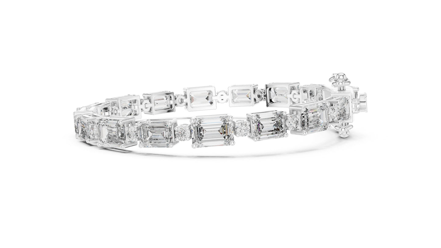 Emerald Tennis Lab Grown Diamond Bracelet