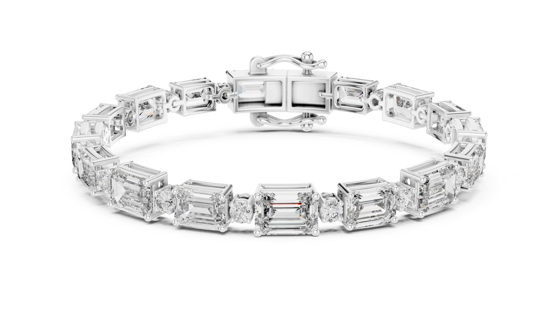Emerald Tennis Lab Grown Diamond Bracelet