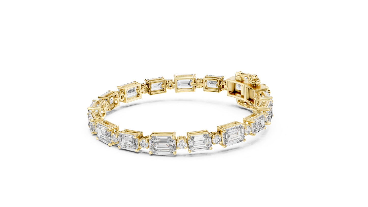 Emerald Tennis Lab Grown Diamond Bracelet