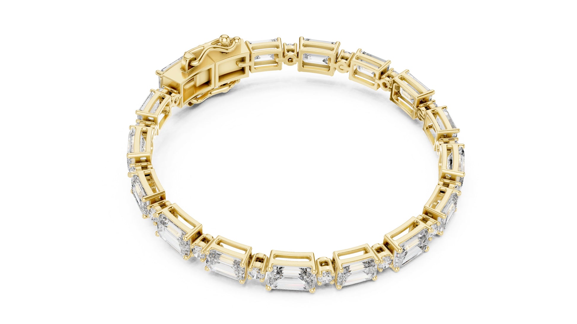 Emerald Tennis Lab Grown Diamond Bracelet