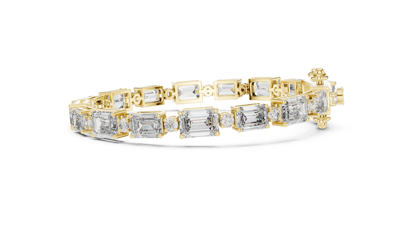 Emerald Tennis Lab Grown Diamond Bracelet
