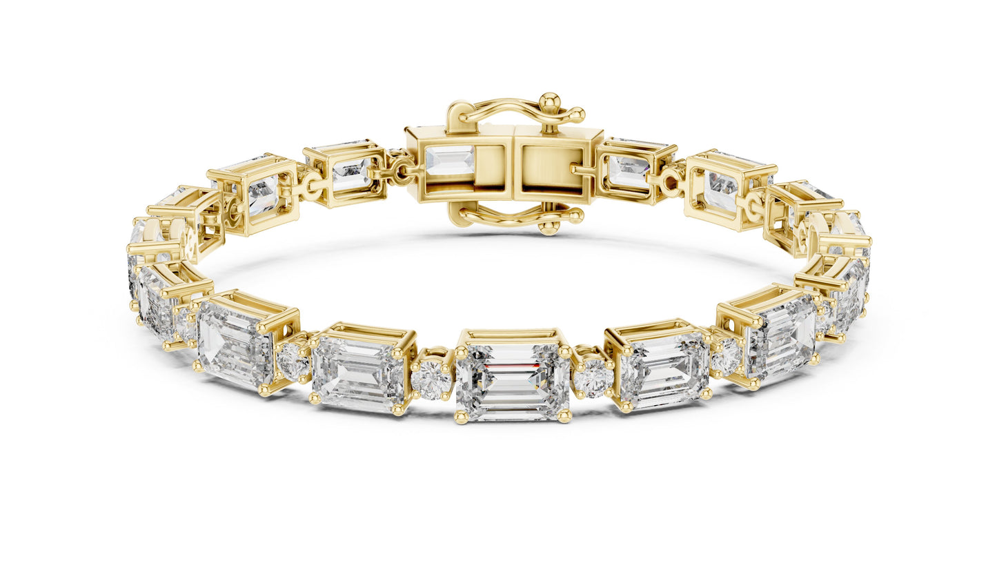 Emerald Tennis Lab Grown Diamond Bracelet