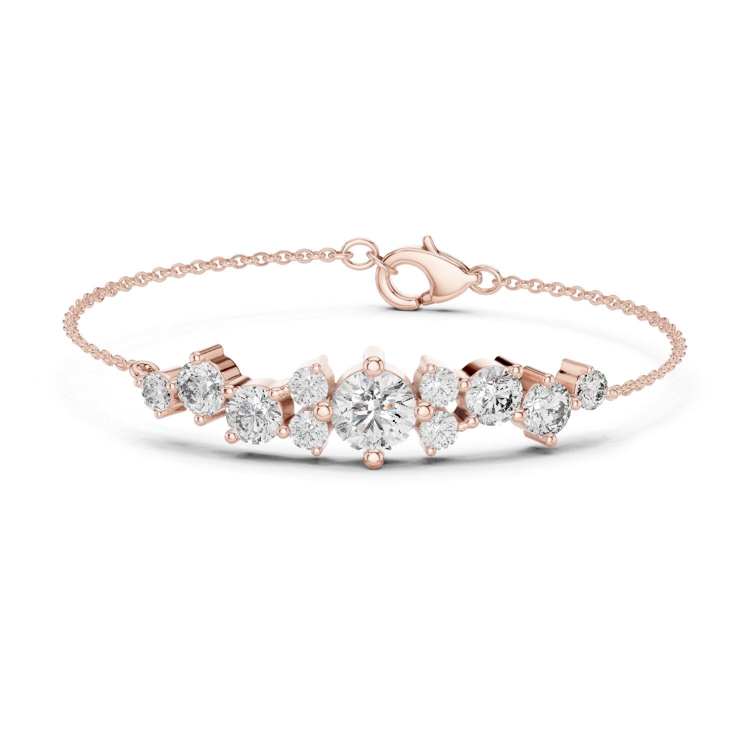 Mixed Shape Lab Grown Diamond Chain Bracelet