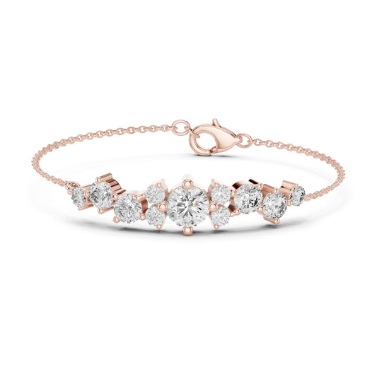 Mixed Shape Lab Grown Diamond Chain Bracelet