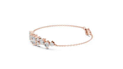Mixed Shape Lab Grown Diamond Chain Bracelet