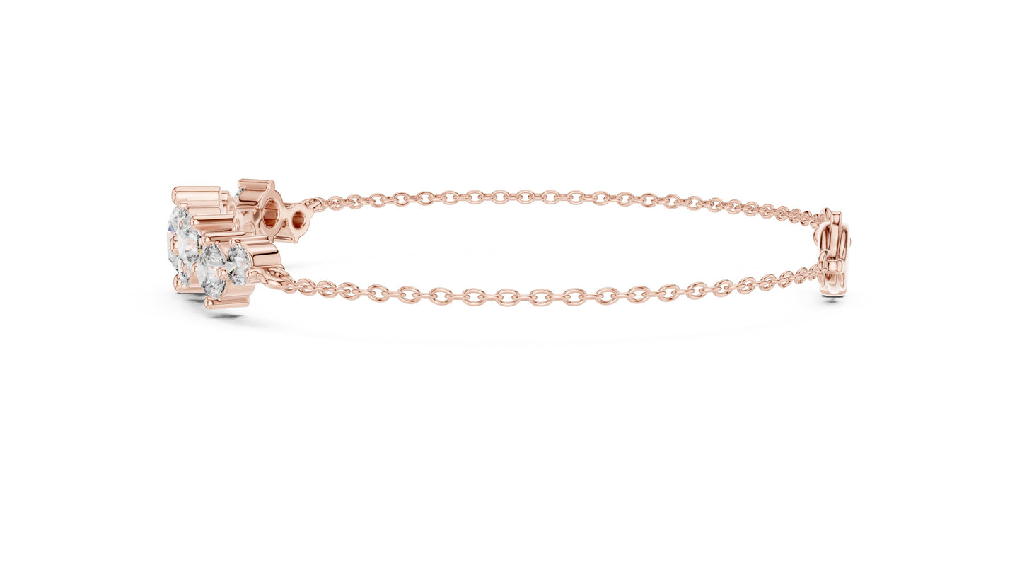 Mixed Shape Lab Grown Diamond Chain Bracelet