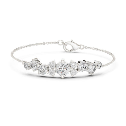 Mixed Shape Lab Grown Diamond Chain Bracelet