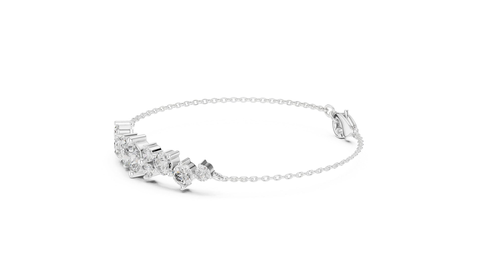 Mixed Shape Lab Grown Diamond Chain Bracelet