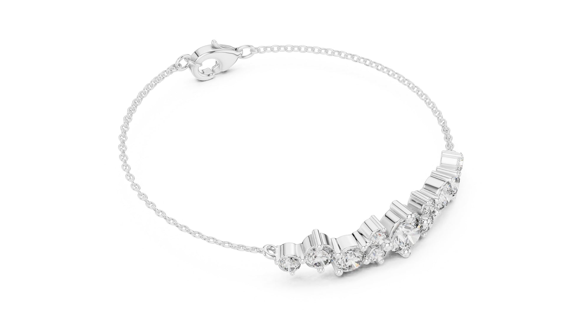 Mixed Shape Lab Grown Diamond Chain Bracelet