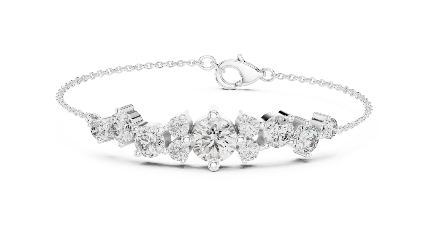 Mixed Shape Lab Grown Diamond Chain Bracelet