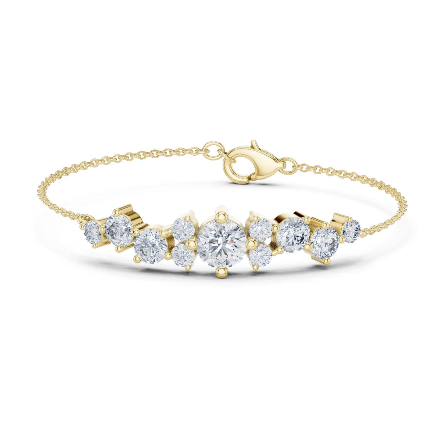 Mixed Shape Lab Grown Diamond Chain Bracelet