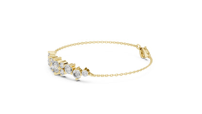 Mixed Shape Lab Grown Diamond Chain Bracelet