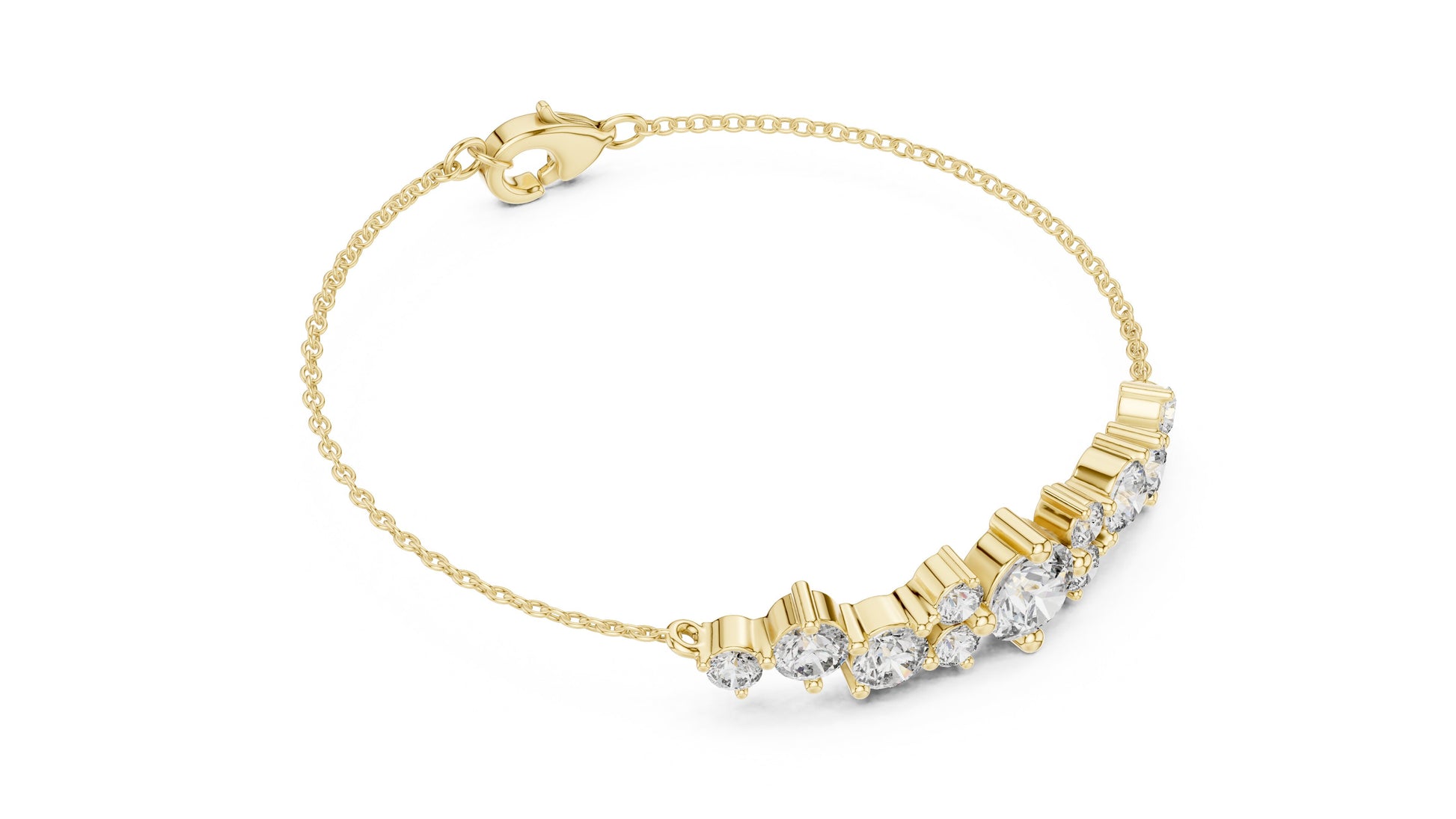 Mixed Shape Lab Grown Diamond Chain Bracelet