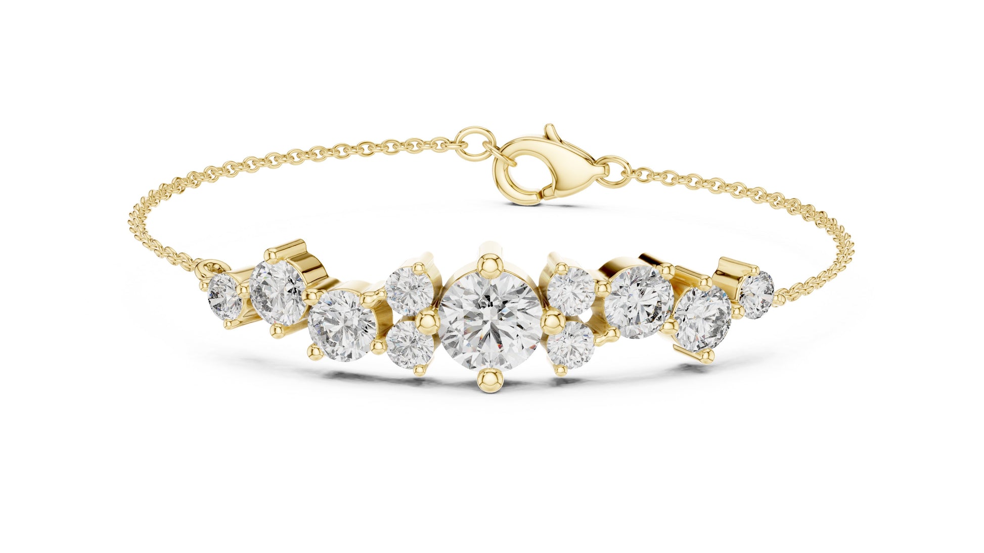 Mixed Shape Lab Grown Diamond Chain Bracelet