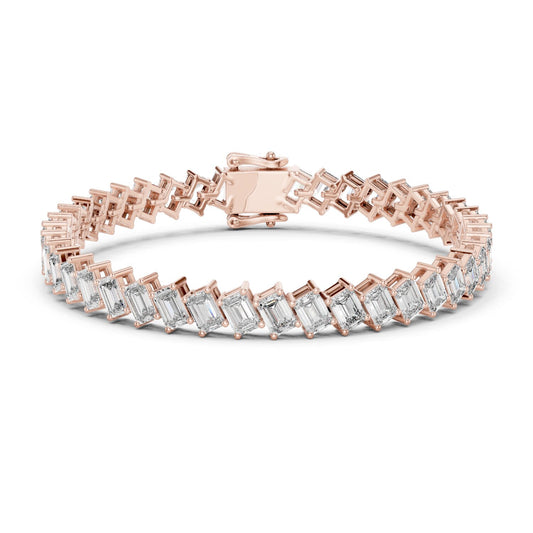 Emerald Tennis Lab Grown Diamond Bracelet