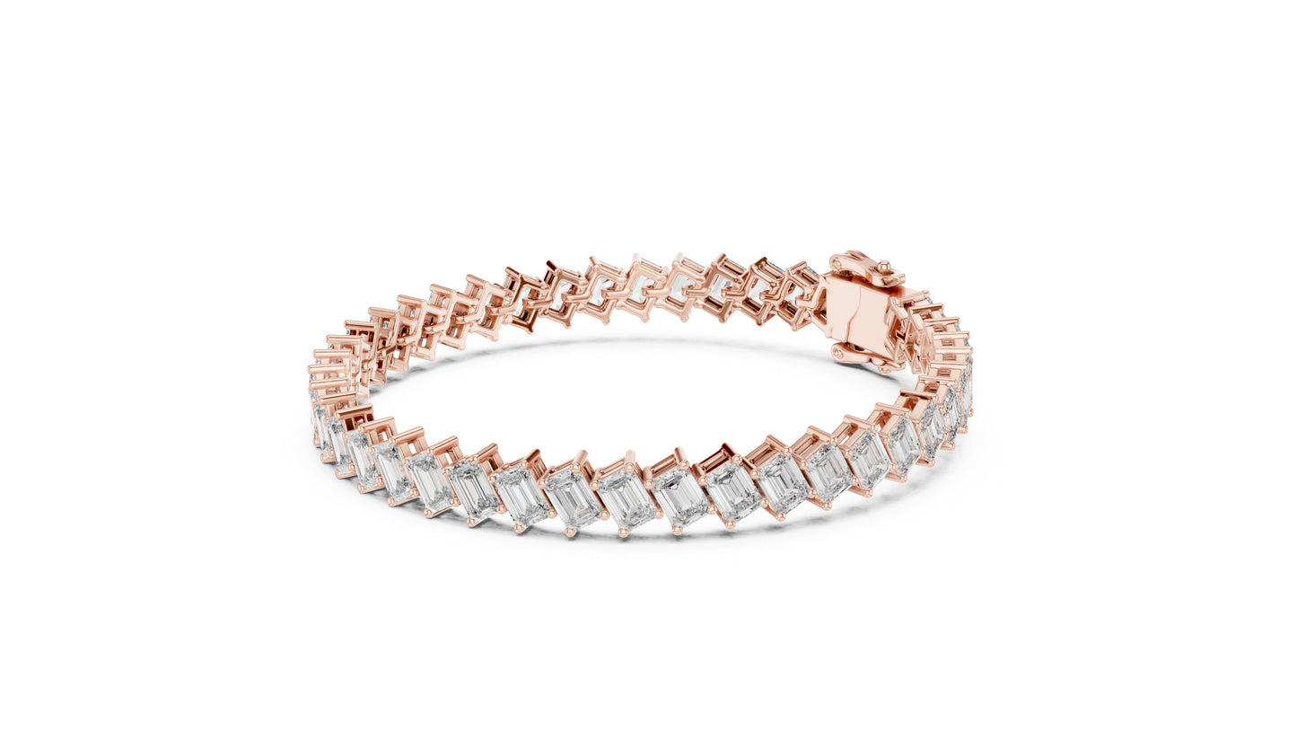 Emerald Tennis Lab Grown Diamond Bracelet
