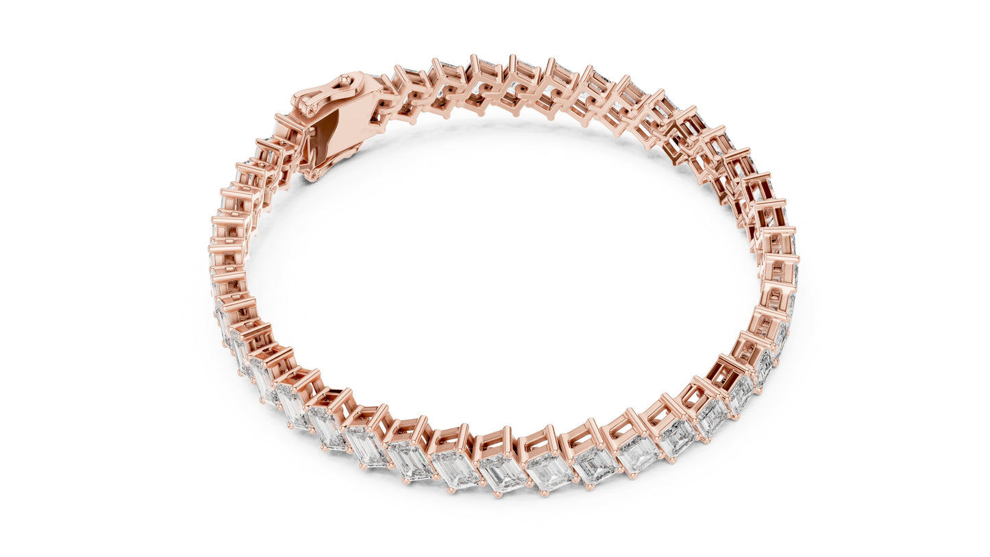 Emerald Tennis Lab Grown Diamond Bracelet
