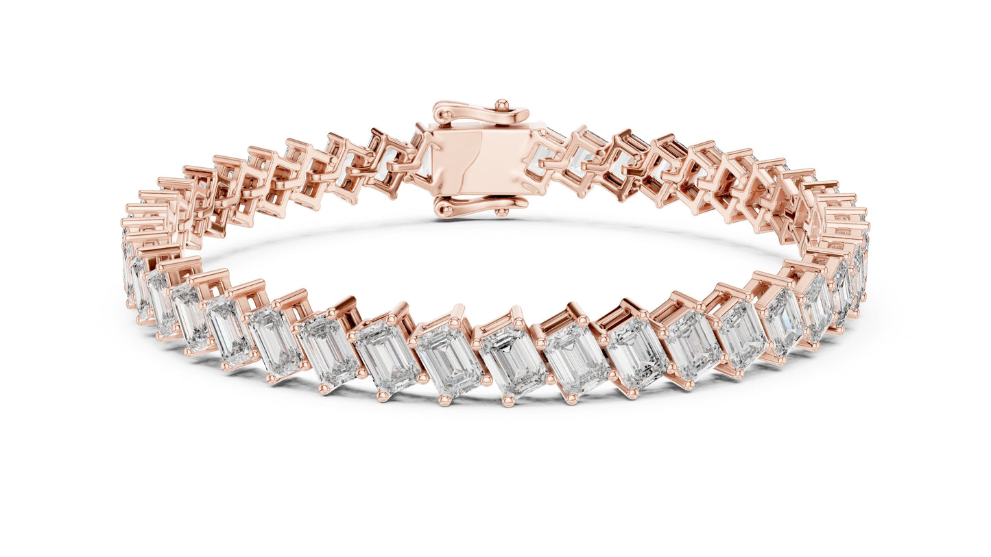Emerald Tennis Lab Grown Diamond Bracelet
