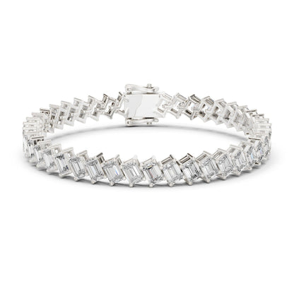 Emerald Tennis Lab Grown Diamond Bracelet