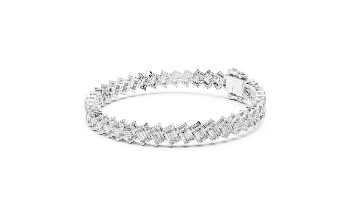 Emerald Tennis Lab Grown Diamond Bracelet