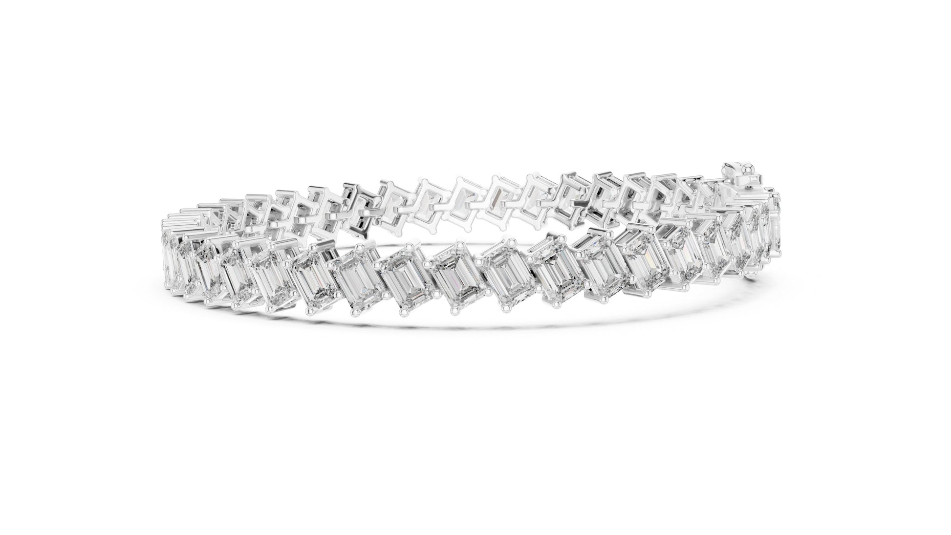Emerald Tennis Lab Grown Diamond Bracelet