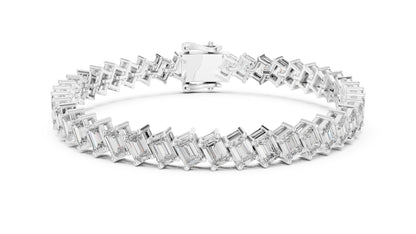 Emerald Tennis Lab Grown Diamond Bracelet
