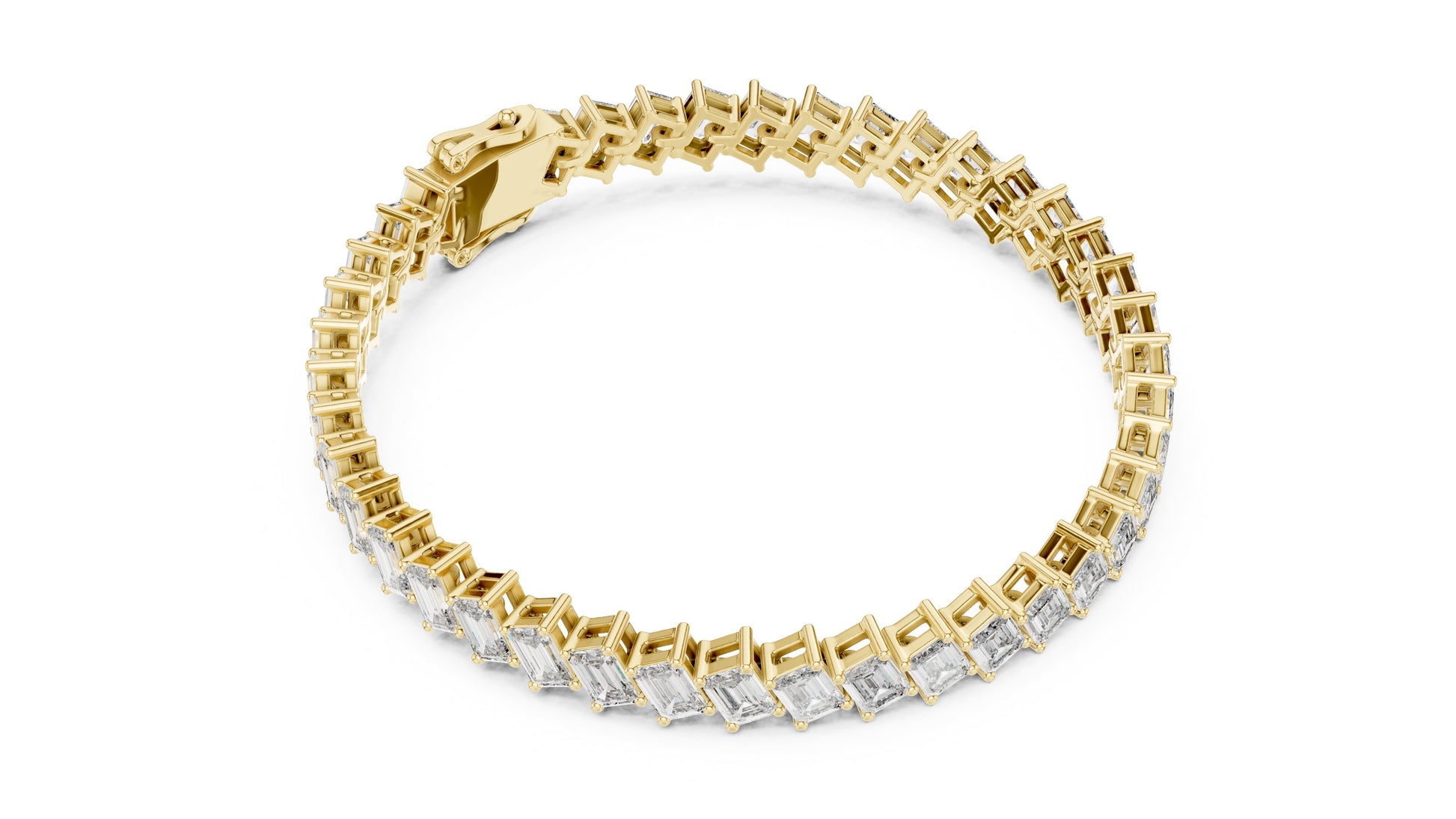 Emerald Tennis Lab Grown Diamond Bracelet