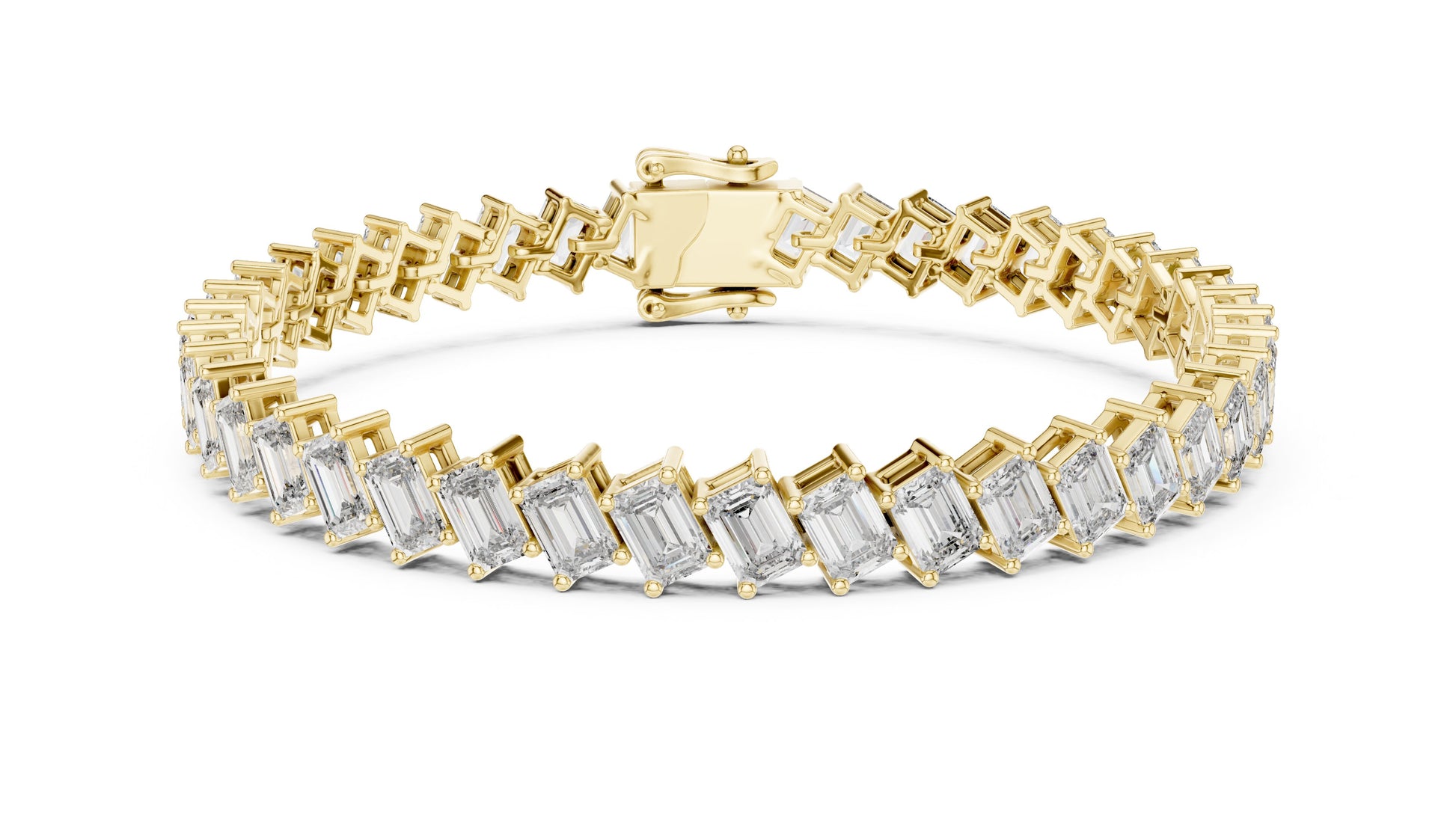 Emerald Tennis Lab Grown Diamond Bracelet